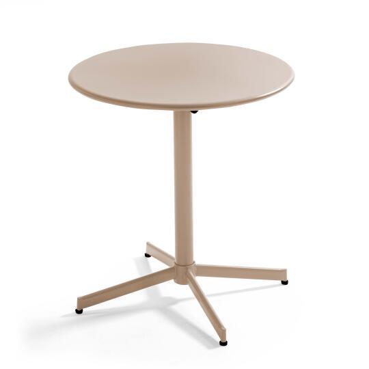 Runder Bistrot-Gartentisch (ø70 x 72 cm) mit klappbarer Tischplatte