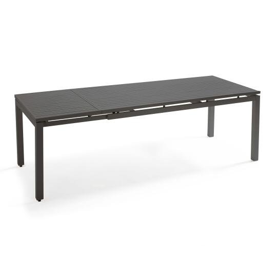 Rechteckiger, ausziehbarer Gartentisch (180/240 x 90 x 76 cm) aus Aluminium