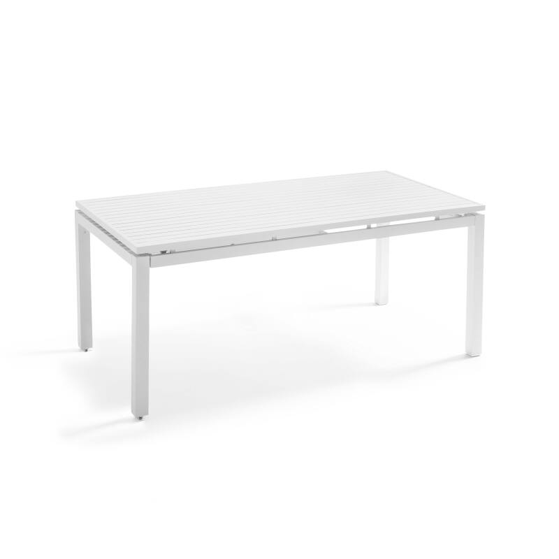 Rechteckiger, ausziehbarer Gartentisch (180/240 x 90 x 76 cm) aus Aluminium