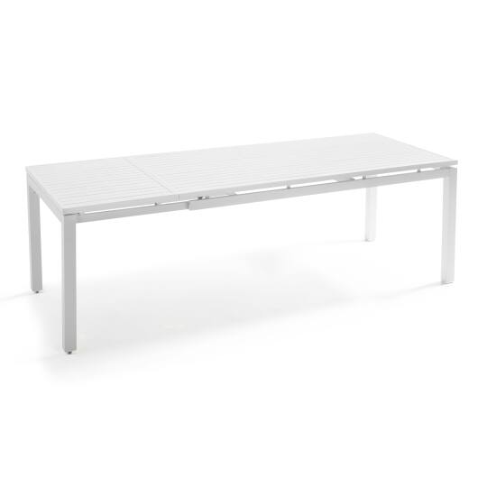 Rechteckiger, ausziehbarer Gartentisch (180/240 x 90 x 76 cm) aus Aluminium