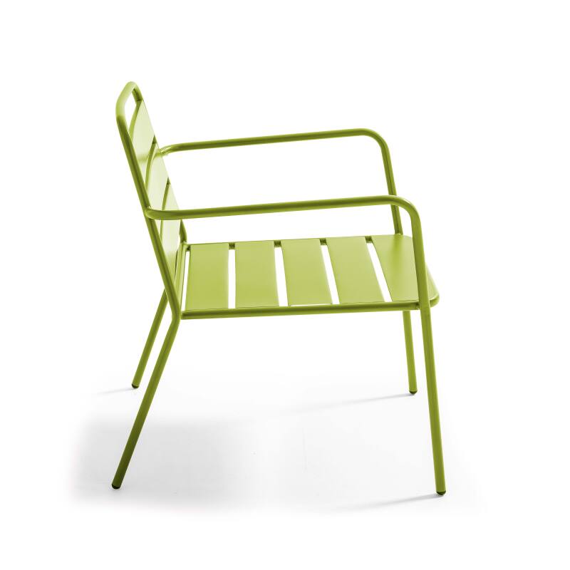 Gartenlounge-Set aus Metall für 4 Personen, bestehend aus 1 Couchtisch, 2 Sesseln und 1 Sofa