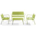 Gartenlounge-Set aus Metall für 4 Personen, bestehend aus 1 Couchtisch, 2 Sesseln und 1 Sofa