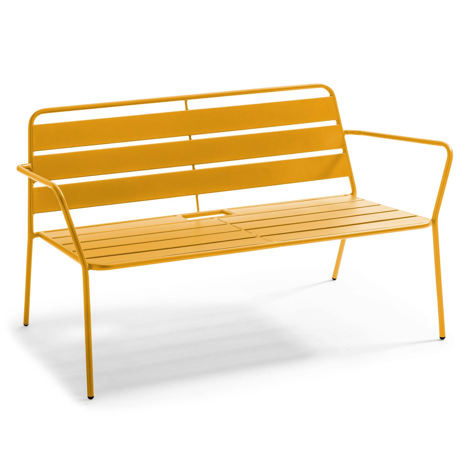 Gartenlounge-Set aus Metall für 4 Personen, bestehend aus 1 Couchtisch, 2 Sesseln und 1 Sofa 