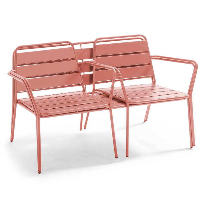 Gartenlounge-Set aus Metall für 4 Personen, bestehend aus 1 Couchtisch, 2 Sesseln und 1 Sofa  (6/7)