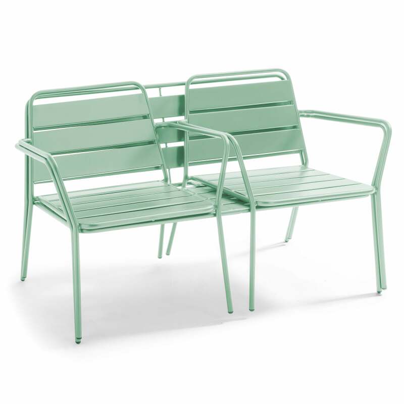 Gartenlounge-Set aus Metall für 4 Personen, bestehend aus 1 Couchtisch, 2 Sesseln und 1 Sofa  (6/7)