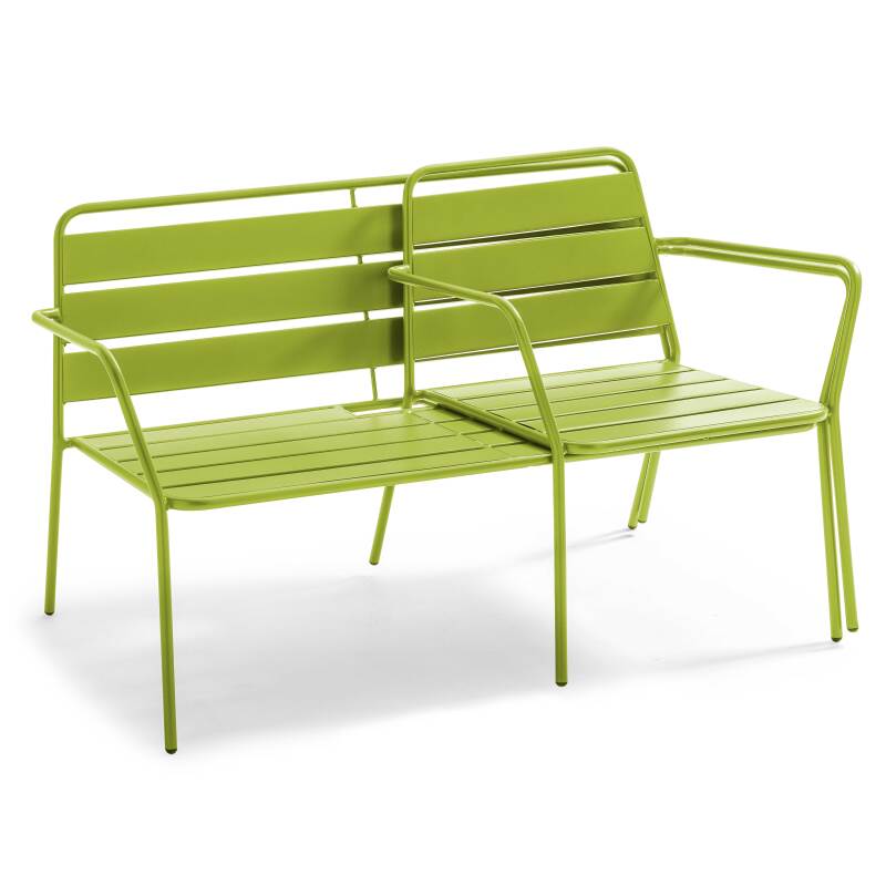 Gartenlounge-Set aus Metall für 4 Personen, bestehend aus 1 Couchtisch, 2 Sesseln und 1 Sofa