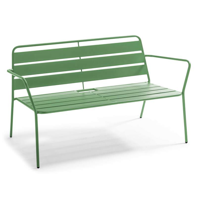 Gartenlounge-Set aus Metall für 4 Personen, bestehend aus 1 Couchtisch, 2 Sesseln und 1 Sofa  (5/7)