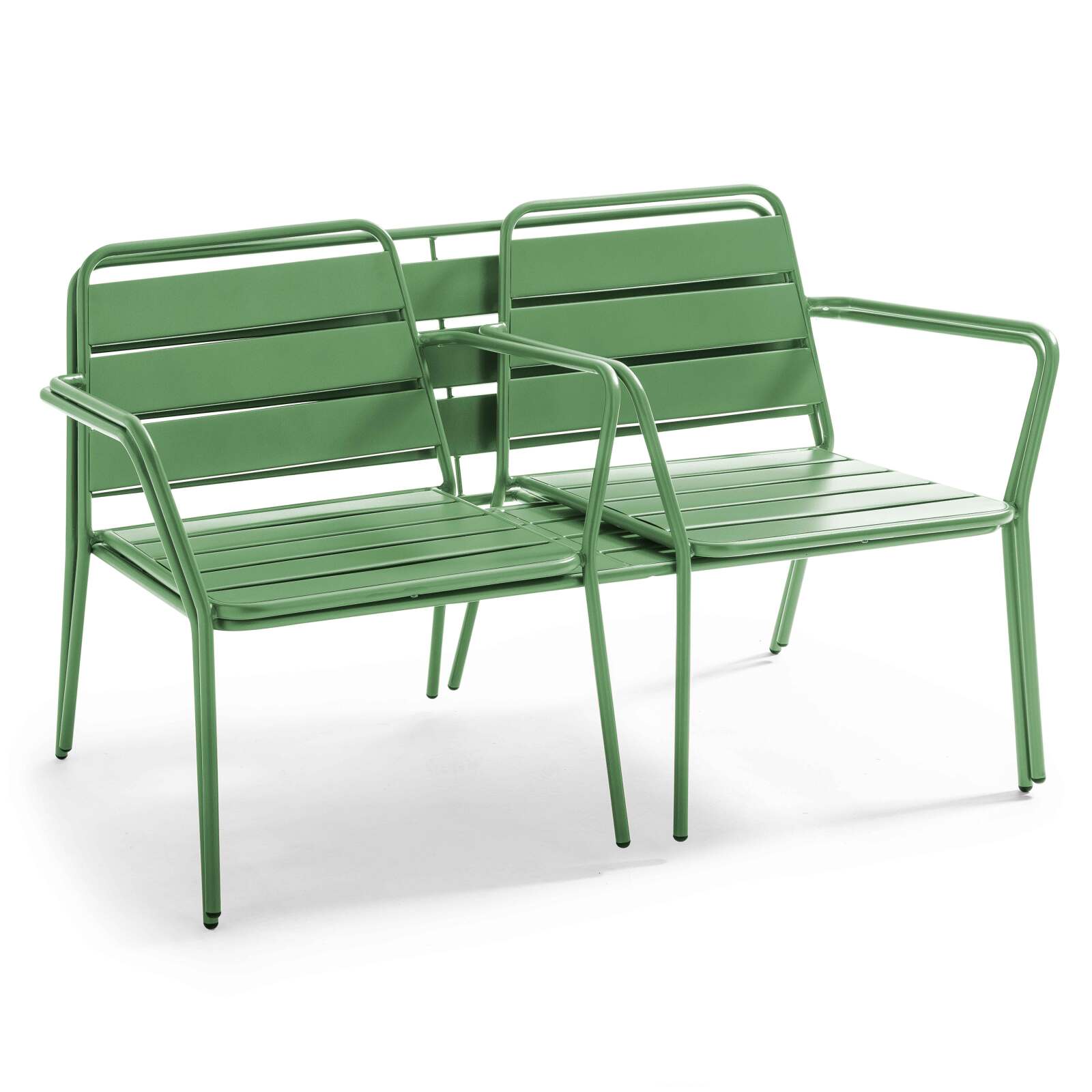 Gartenlounge-Set aus Metall für 4 Personen, bestehend aus 1 Couchtisch, 2 Sesseln und 1 Sofa 