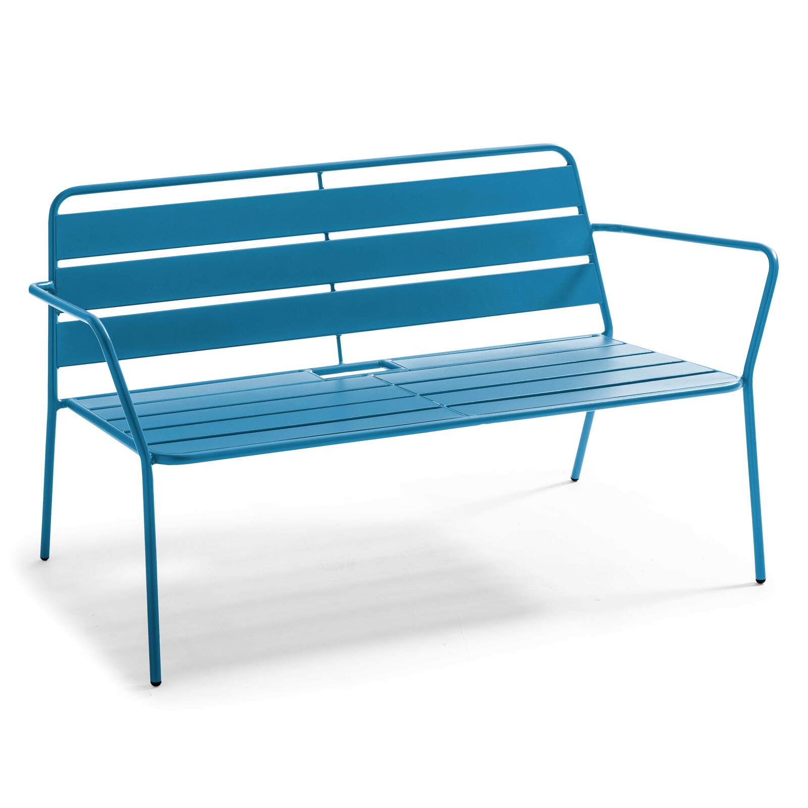 Gartenlounge-Set aus Metall für 4 Personen, bestehend aus 1 Couchtisch, 2 Sesseln und 1 Sofa 