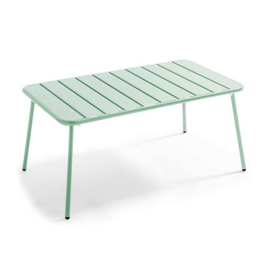 Rechteckiger Garten Couchtisch 90x50 cm mit abgerundeten Ecken | Oviala