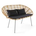 Gartensofa aus geflochtenem Rattan-Effekt-Kunstharz für 2 Personen