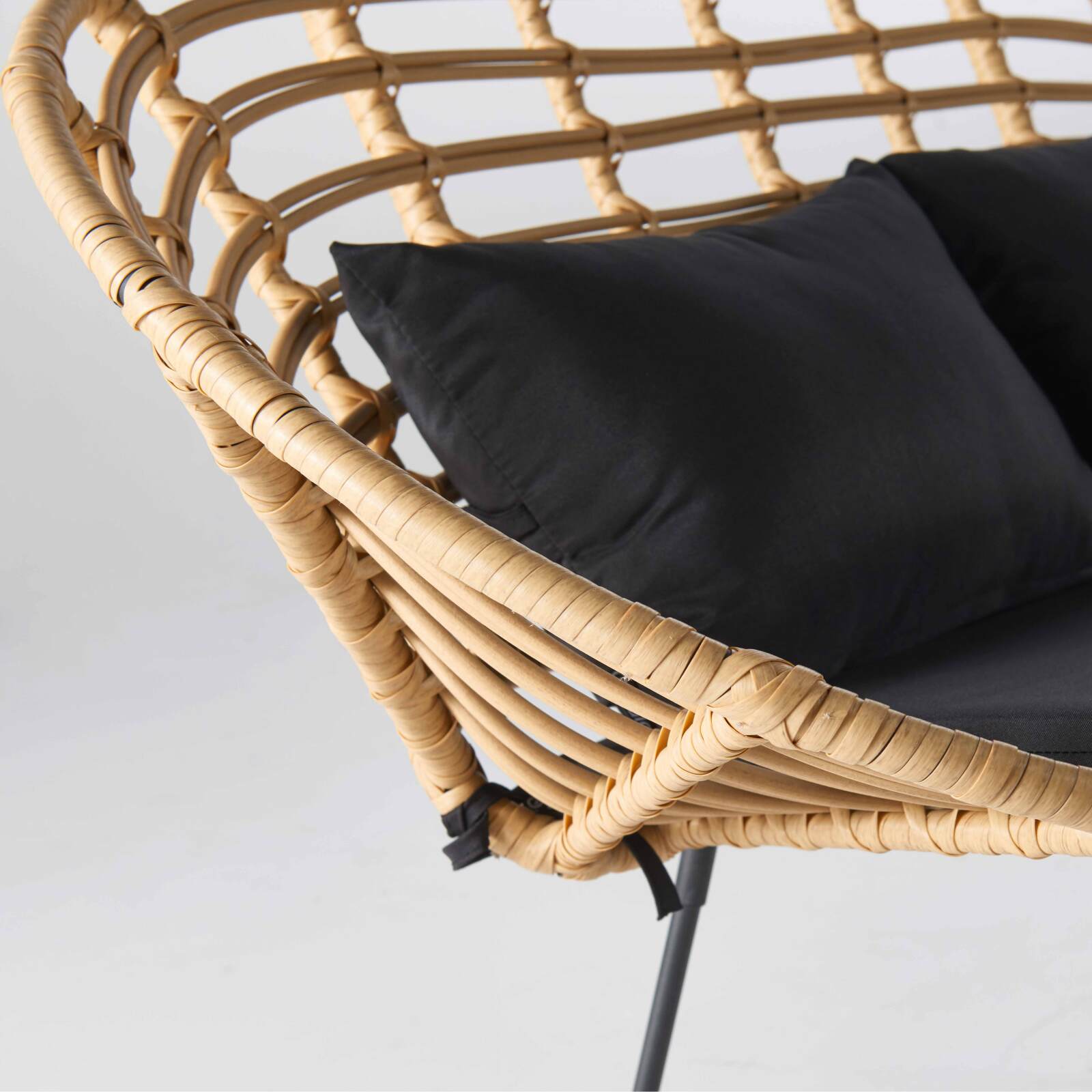 Gartensofa aus geflochtenem Rattan-Effekt-Kunstharz für 2 Personen 