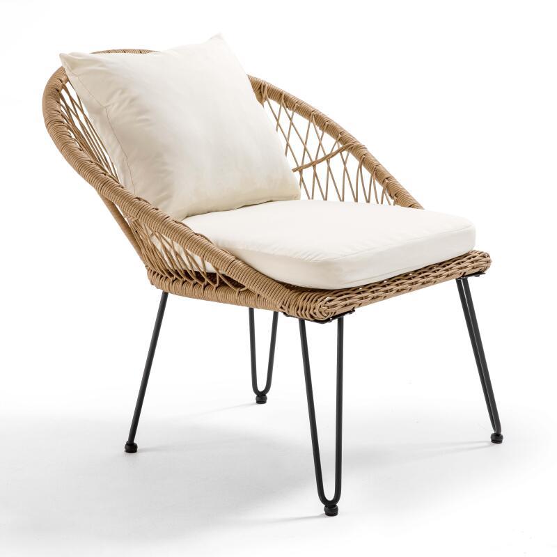 Gartenlounge-Set aus synthetischem Rattan mit einem Sofa, 2 Sesseln und einem Couchtisch 