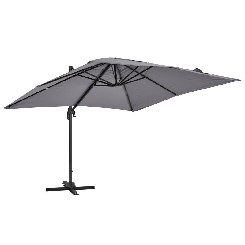 360° drehbarer Quadratischer versetzter Sonnenschirm (3 x 3m)