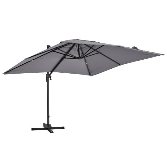 360° drehbarer Quadratischer versetzter Sonnenschirm (3 x 3m)