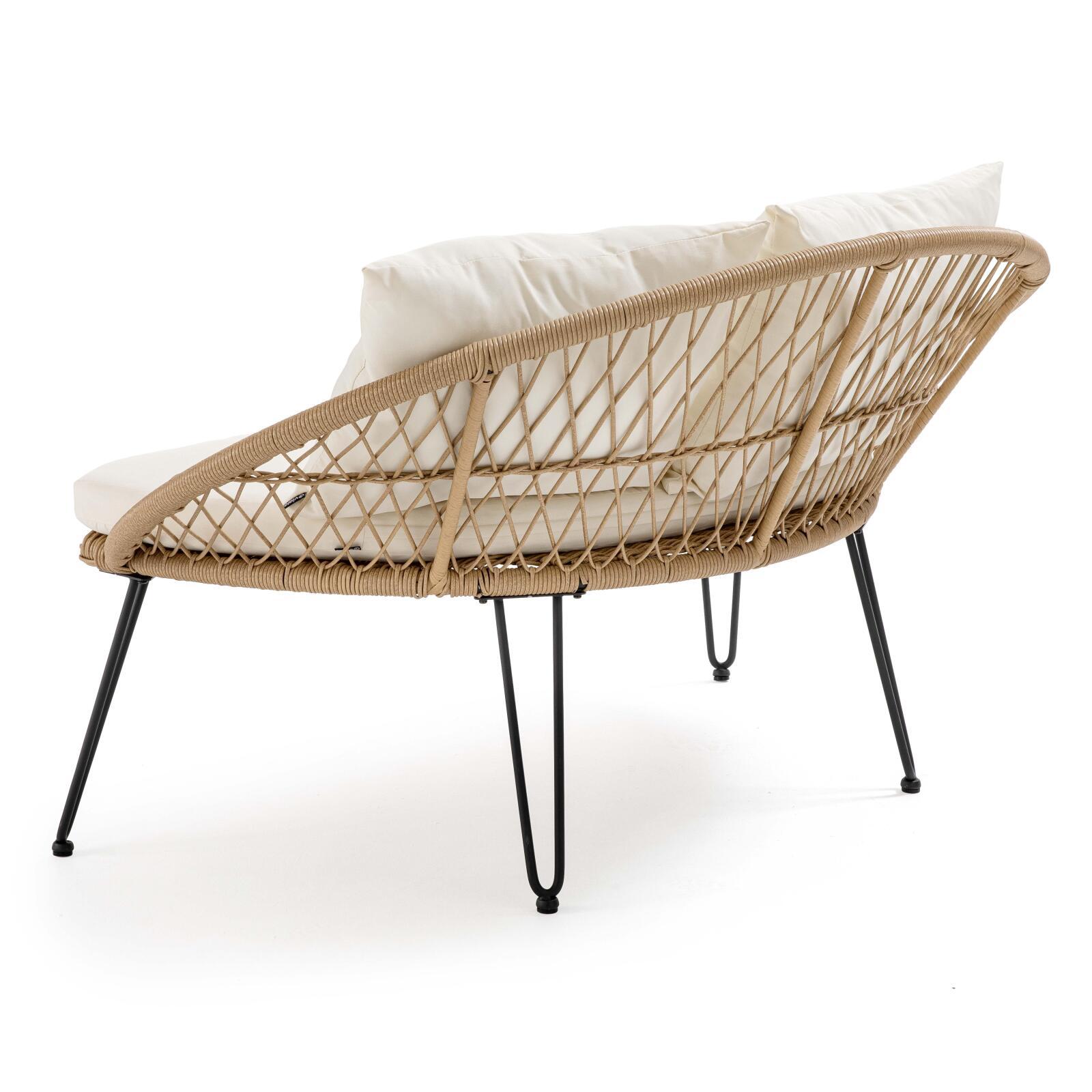 Gartensofa aus synthetischem Rattan für 2 Personen  Gartensofa aus synthetischem Rattan für 2 Personen