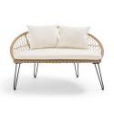 Gartensofa aus synthetischem Rattan für 2 Personen