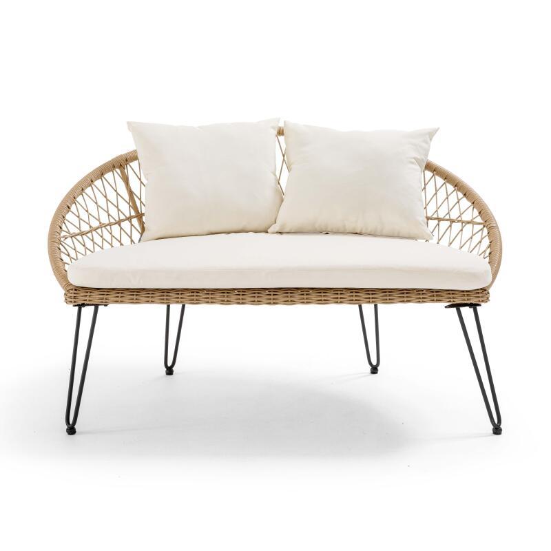 Gartensofa aus synthetischem Rattan für 2 Personen