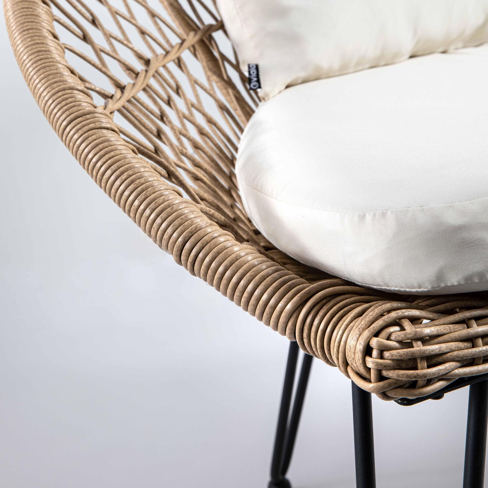 Gartensofa aus synthetischem Rattan für 2 Personen 