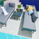 Modulares Gartenlounge-Set für 8 Personen mit Couchtisch 