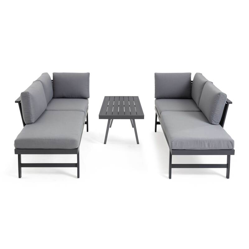 Modulares Gartenlounge-Set für 8 Personen mit Couchtisch