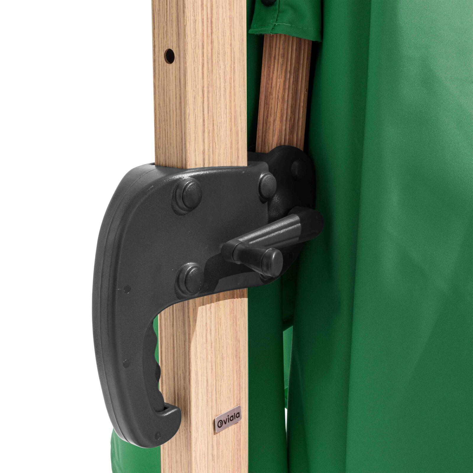 Versetzter neigbarer Quadratischer Sonnenschirm mit Holzeffekt-Mast (3 x 3m)