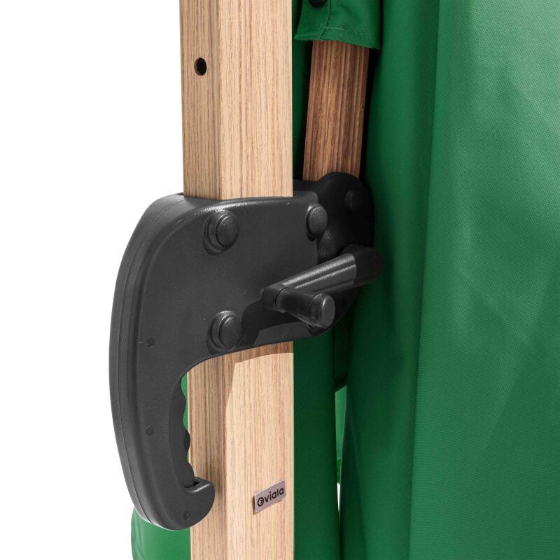 Versetzter neigbarer Quadratischer Sonnenschirm mit Holzeffekt-Mast (3 x 3m) (4/7)