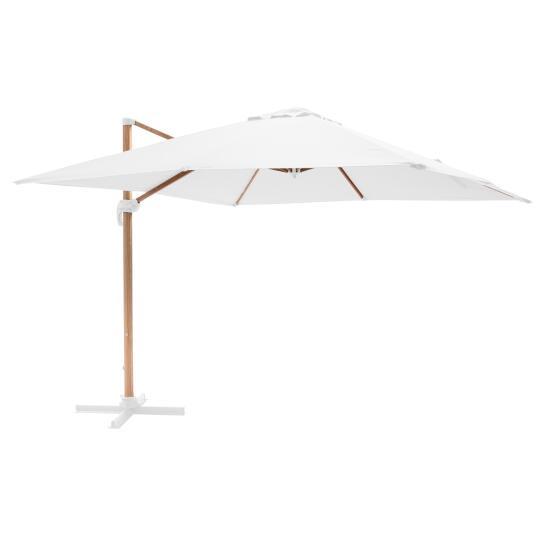 Versetzter neigbarer Quadratischer Sonnenschirm mit Holzeffekt-Mast (3 x 3m)