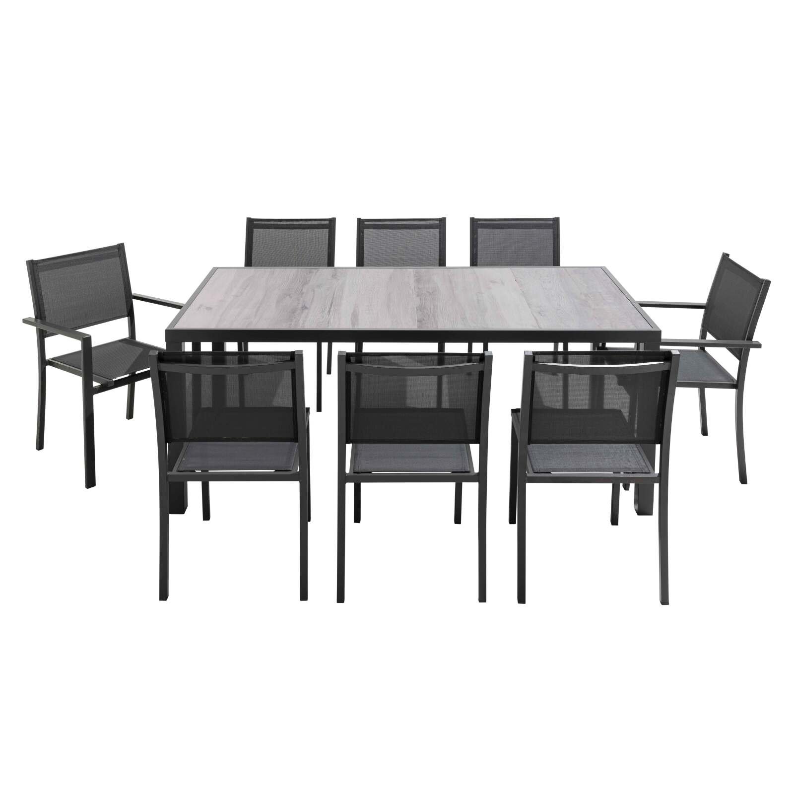 Gartentisch mit Keramikplatte in Holzoptik (185 x 95 x 74 cm)