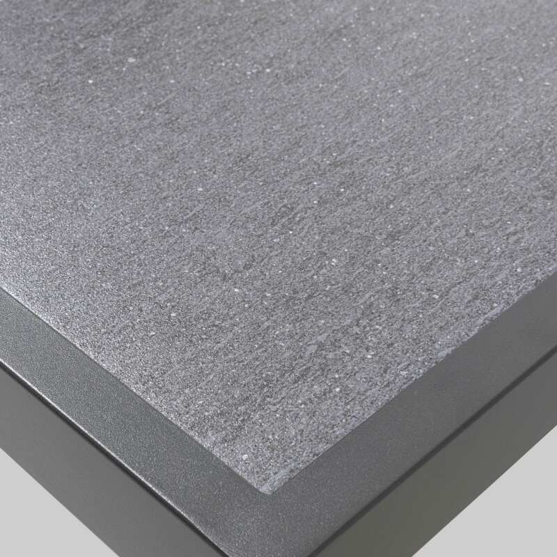 Rechteckiger Gartentisch 185 x 95 cm mit Keramikplatte, 6 Stühlen und 2 Stühlen mit Armlehnen 