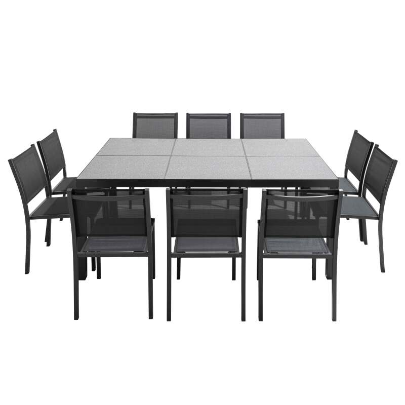 Gartentisch aus Keramik mit Stoffmuster (182 x 121 x 74 cm)