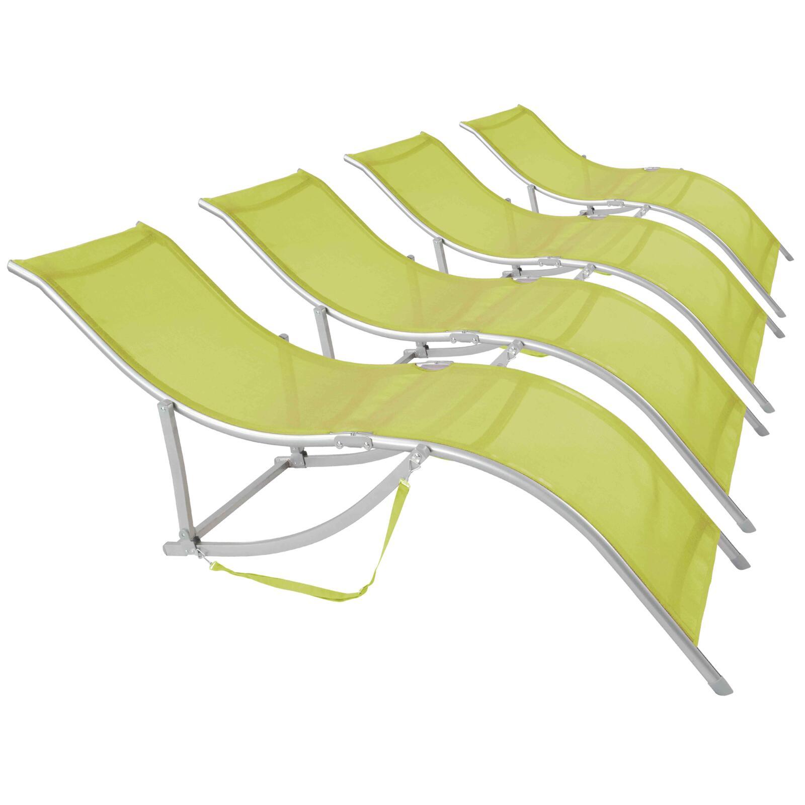 Set aus 4 Sonnenliegestühlen aus Textilene 