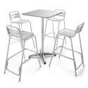 Set von 4 Aluminium-Barhockern
