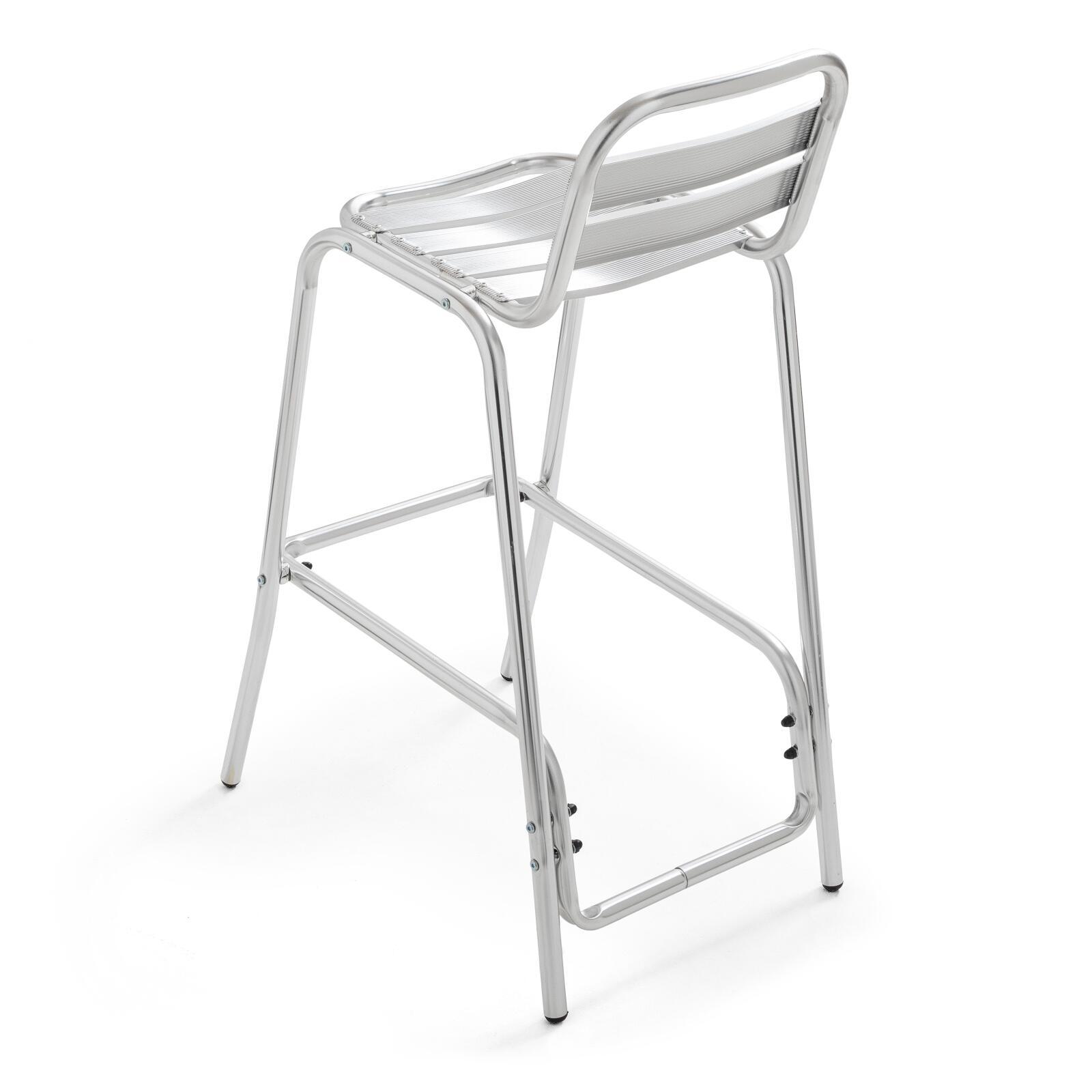 Set von 4 Aluminium-Barhockern Set von 4 Aluminium-Barhockern