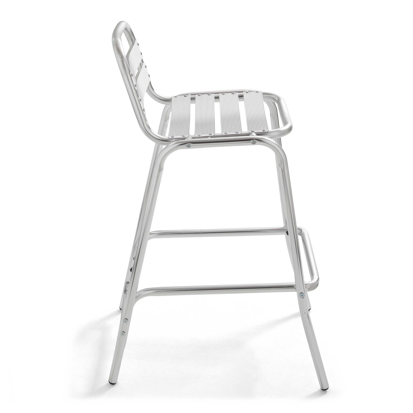 Set von 4 Aluminium-Barhockern Set von 4 Aluminium-Barhockern