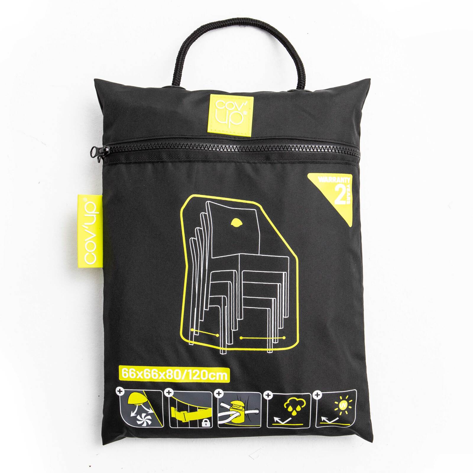 Schutzhülle für schwarze Gartenstühle (bis zu 4 stapelbare Stühle)
