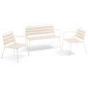 Metall-Gartenlounge-Set mit 2 Sesseln und 1 Bank 