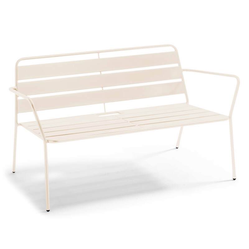 Metall-Gartenlounge-Set mit 2 Sesseln und 1 Bank  (2/6)