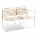 Metall-Gartenlounge-Set mit 2 Sesseln und 1 Bank 