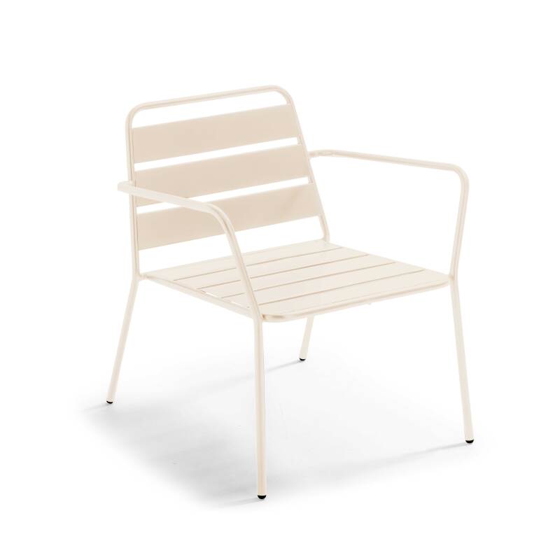 Metall-Gartenlounge-Set mit 2 Sesseln und 1 Bank 
