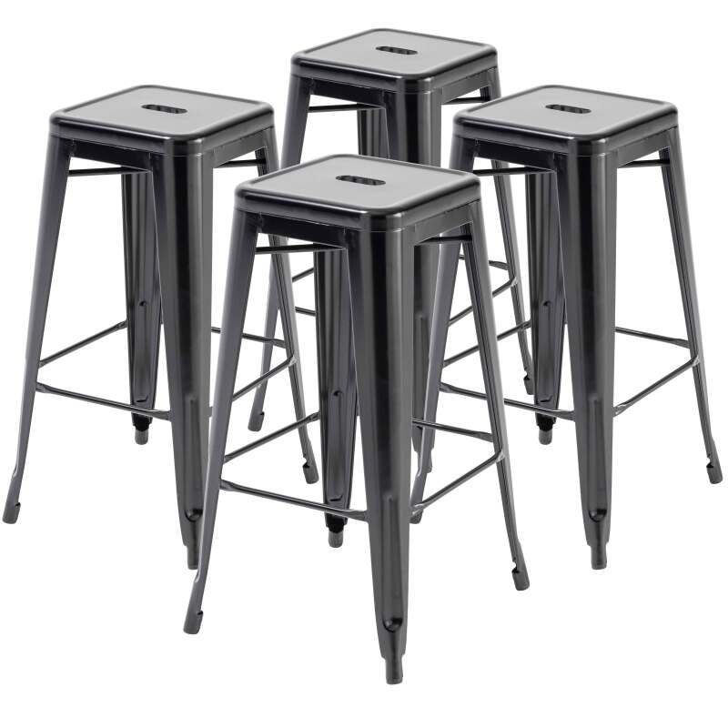 Set von 4 Barhockern in mattem Finish 