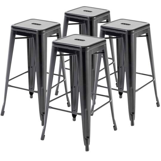 Set von 4 Barhockern in mattem Finish