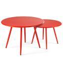Verschachtelbare runde Metall-Couchtisch Ø50 / Ø40 cm