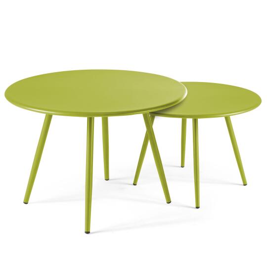 Verschachtelbare runde Metall-Couchtisch Ø50 / Ø40 cm