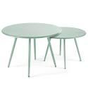 Verschachtelbare runde Metall-Couchtisch Ø50 / Ø40 cm