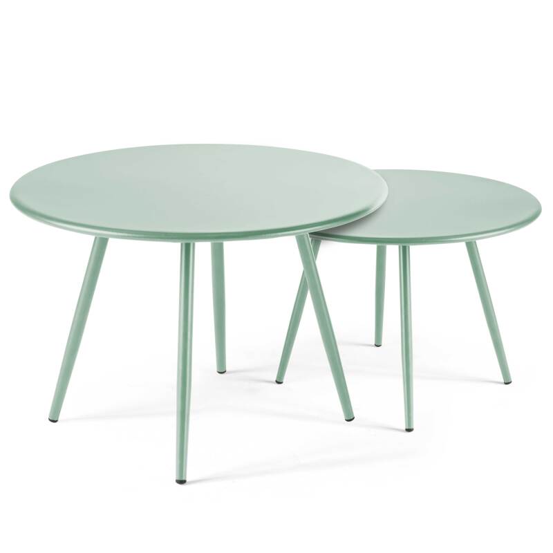 Verschachtelbare runde Metall-Couchtisch Ø50 / Ø40 cm