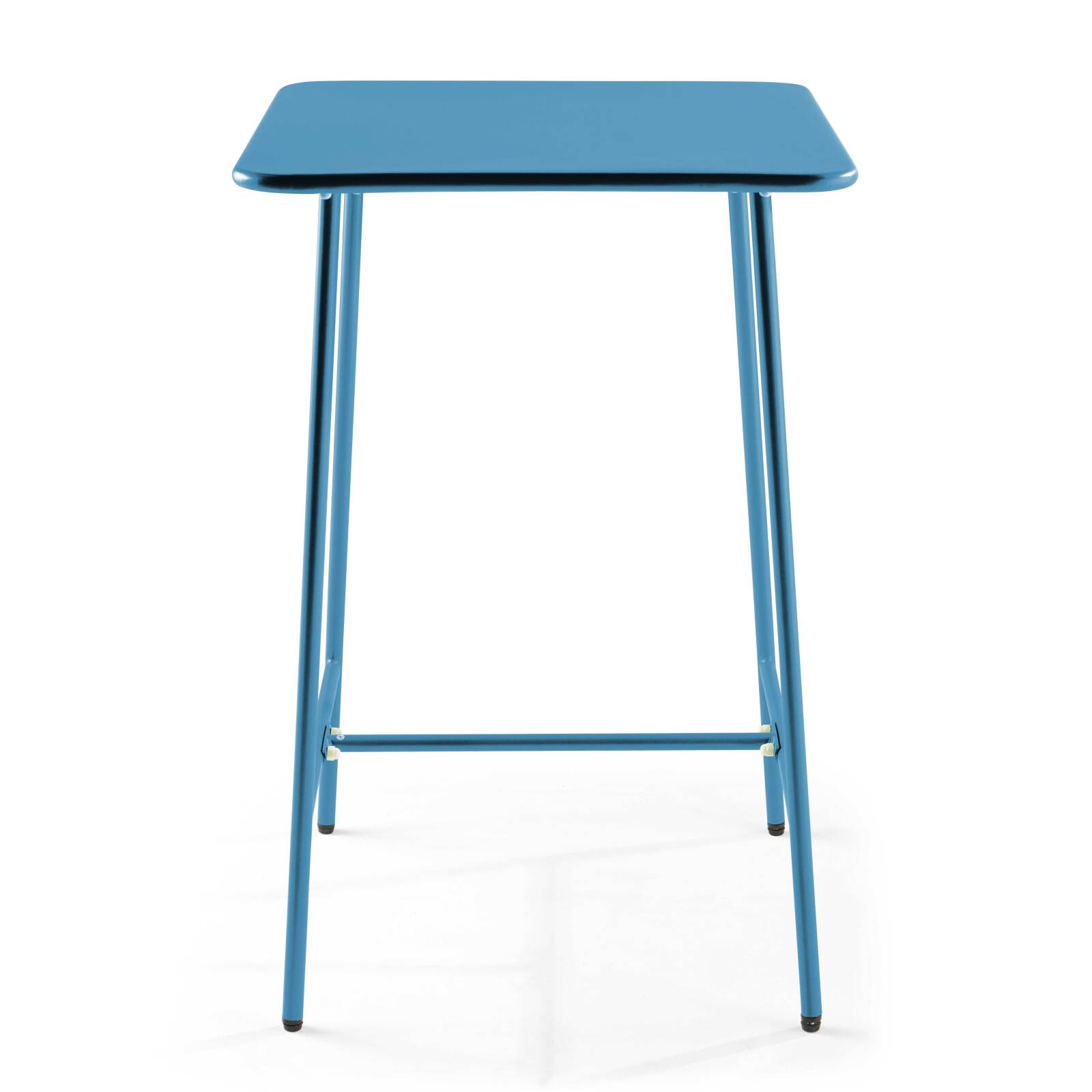 Quadratischer Bar-Tisch 70 x 70 x 105 cm und 2 hohe Metall-Barhocker 