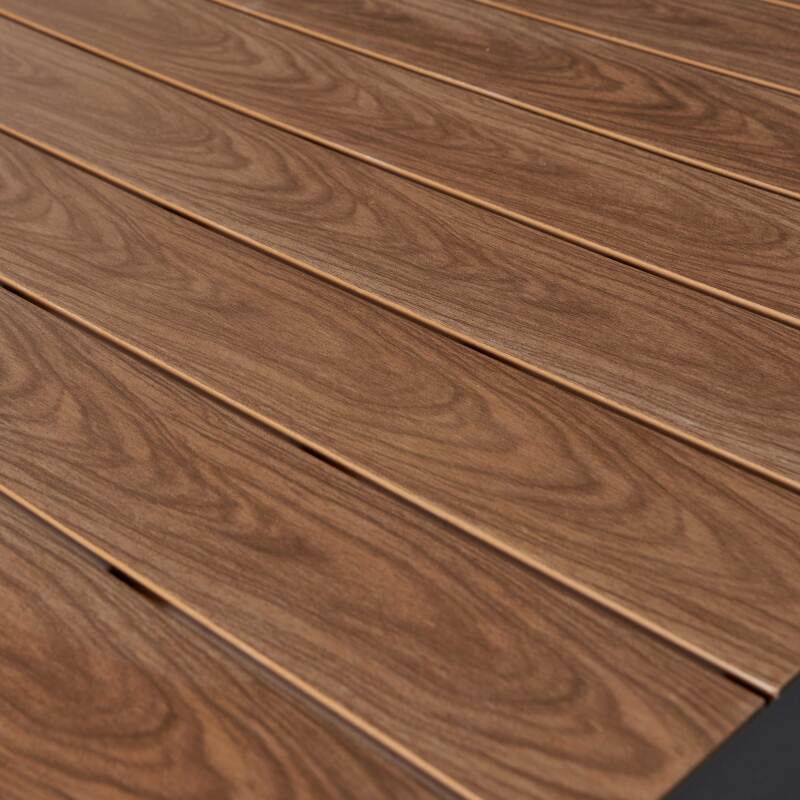 Rechteckiger, ausziehbarer Gartentisch (200/300 x 94,5 x 75 cm) aus Aluminium und Polywood