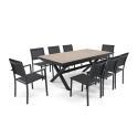 Rechteckiger ausziehbarer Gartentisch mit 8 Stühlen und 2 Stühlen mit Armlehnen