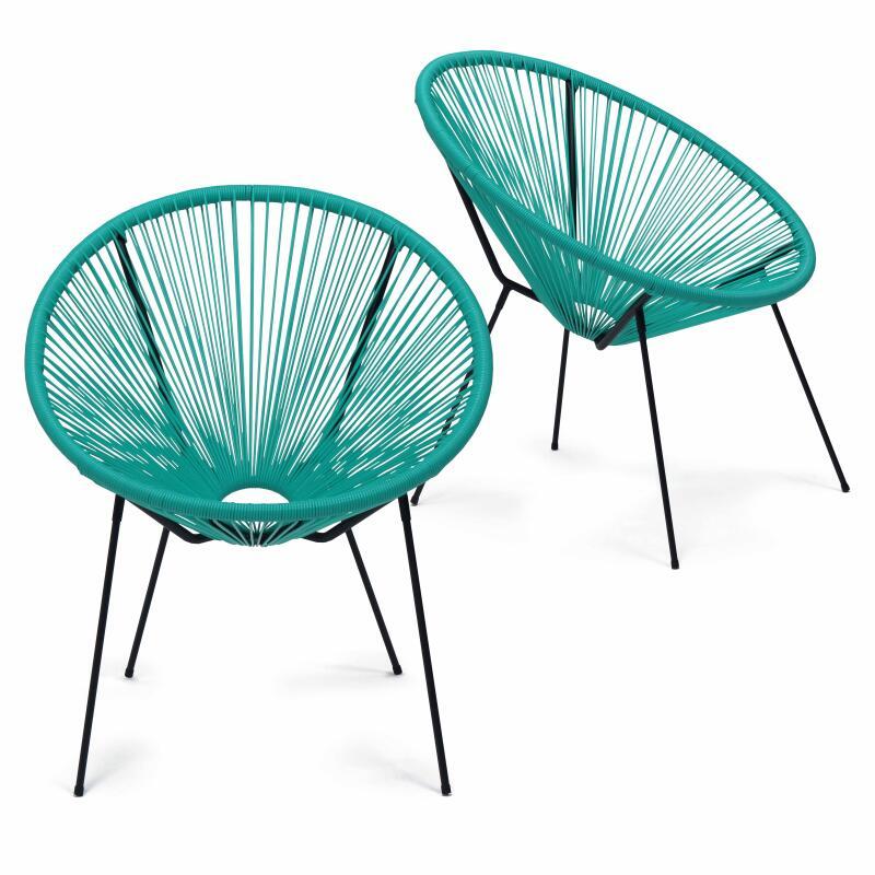 Set aus 2 Drahtstuhl-Gartensessel 